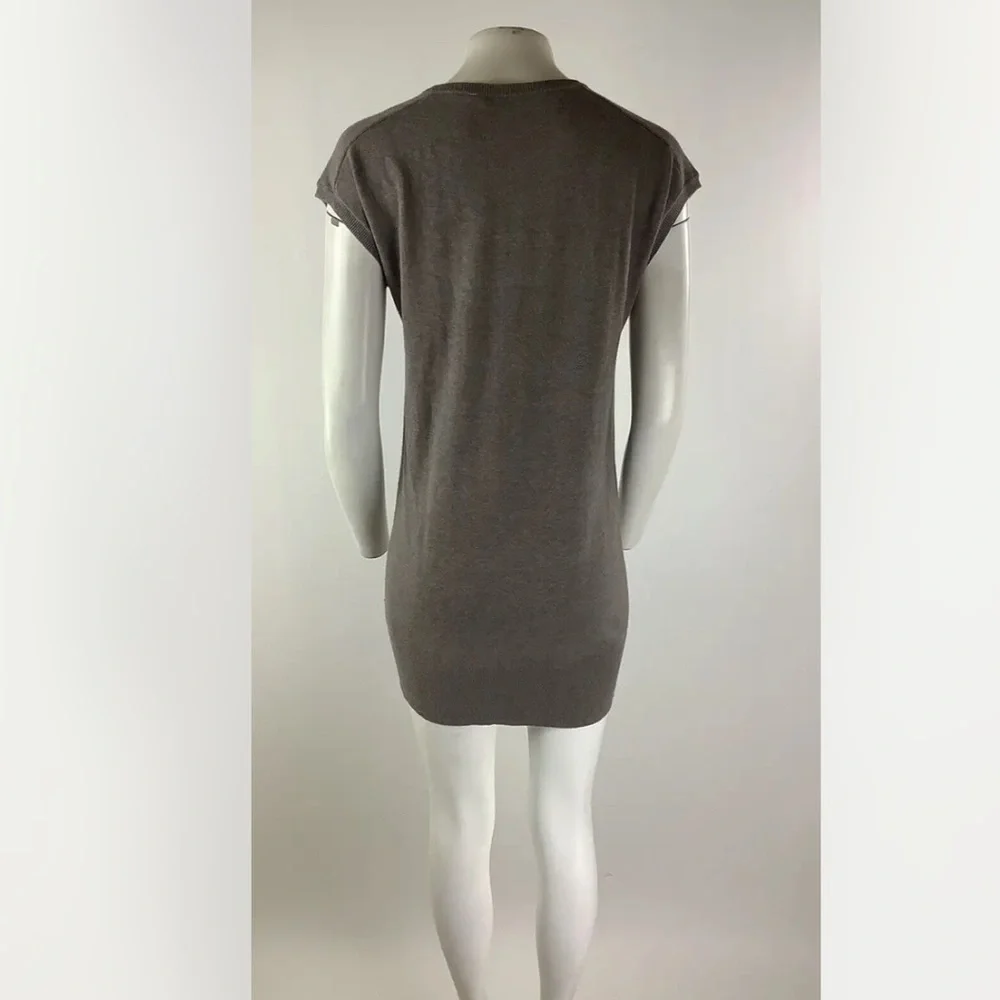 Athleta Sz XXS Intent Mini Sweater Dress Brown Cotton Polyester Short Sleeve - Picture 4 of 6